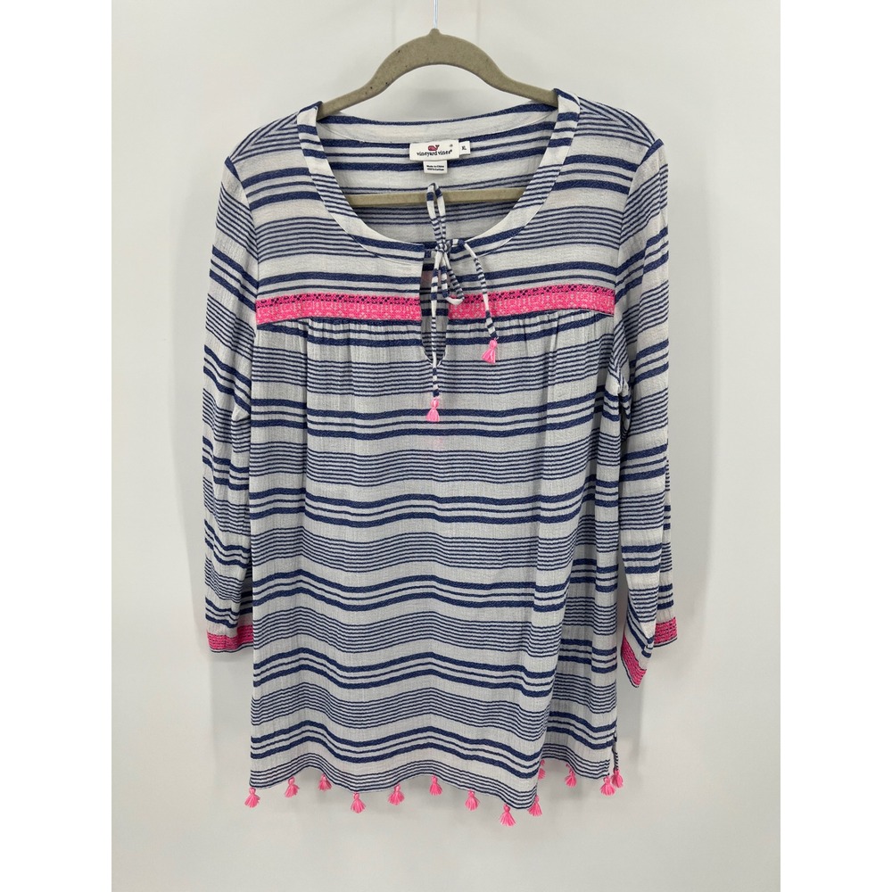 Vineyard Vines Navy and White Striped cover-up